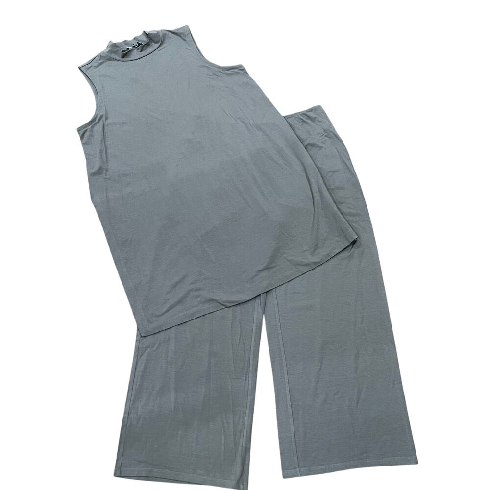Eileen Fisher Stretch Jersey Knit‎ Mock Neck Long Tank and Pants - Picture 7 of 11